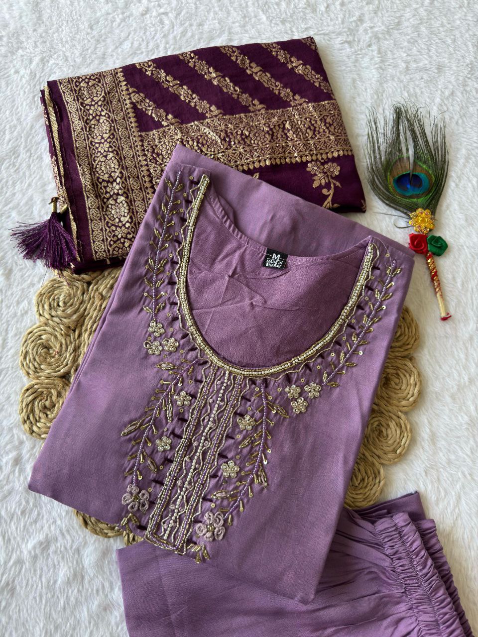 Attractive Wedding Wear Hand Work Roman Silk Salwar Suit