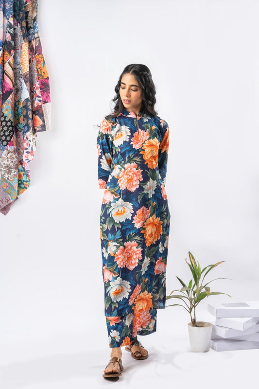 Astonishing Party Wear Multi Color Flower Print Designer Co-Ord Set