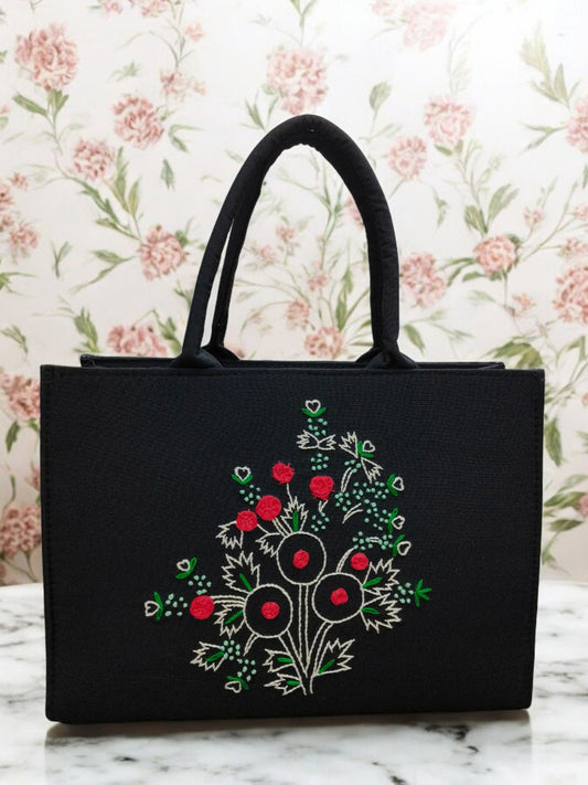 Touch Of Elegance And Tradition To Your Accessory Collection With This Exquisite Zardosi Hand-Worked Tote Bag.