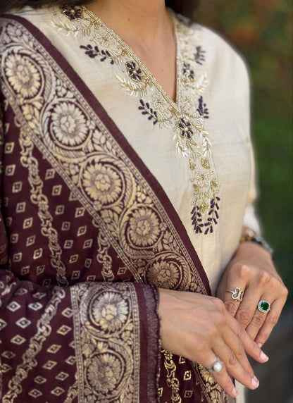 Beauteous Function Wear Heavy Quality Hand Work Roman Silk Full Stitched Salwar Suit