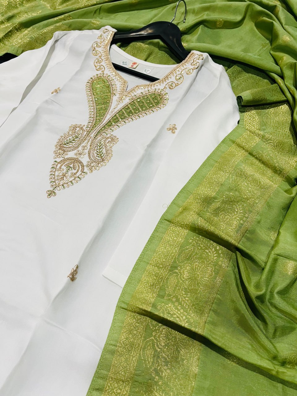 Astonishing Casual Wear White Color Embroidery Work Full Stitched Viscose Blend Salwar Suit